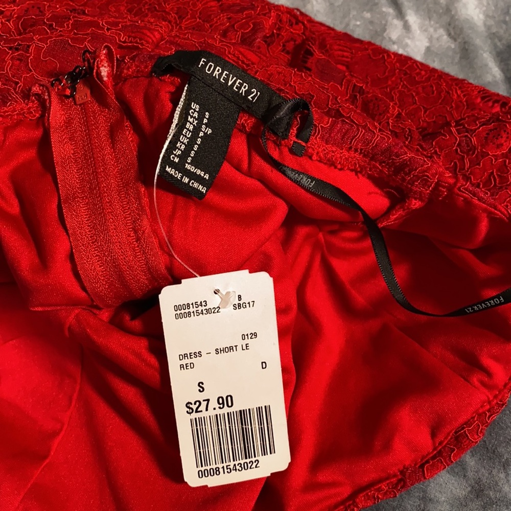 🥳Host Pick🥳 - Forever 21 Lined Lace Strapless Short LE Dress size S NWT - Picture 6 of 16